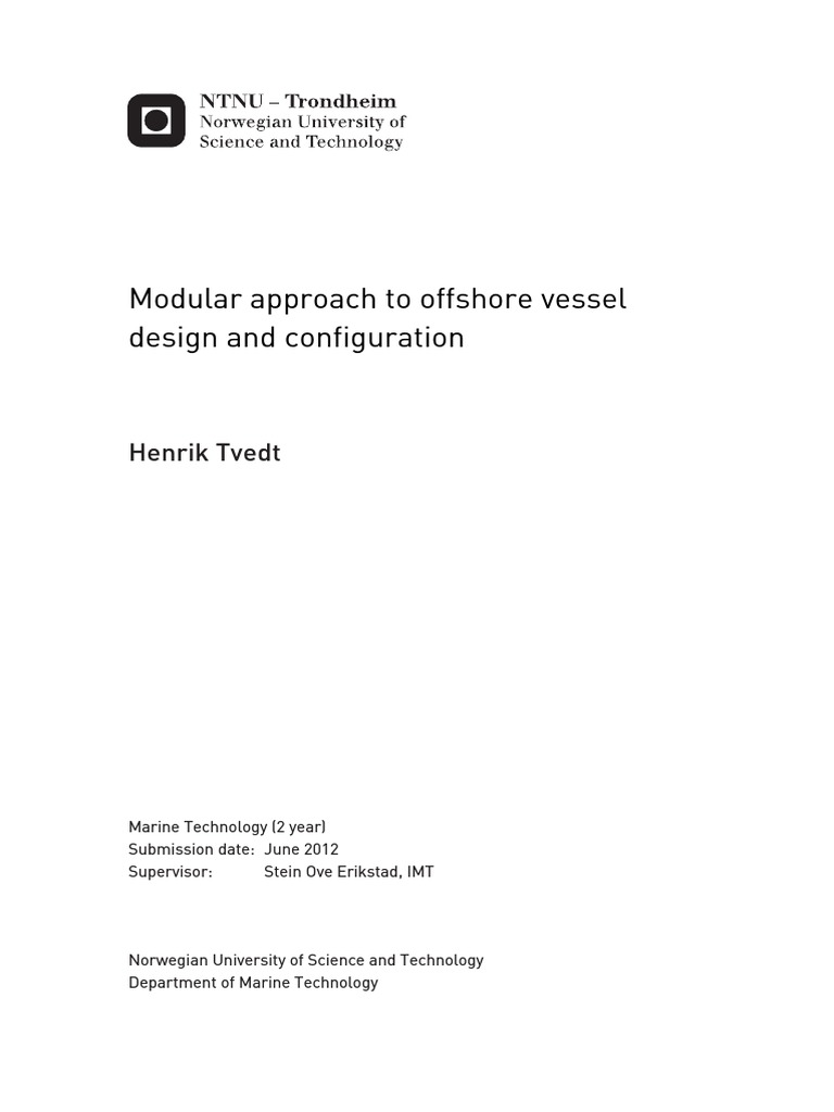 Modular Offshore Vessel Design Strategy | PDF | Naval Architecture | Design