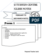 Form 1 English Notes Feb-Mar Cyber World Health Environment