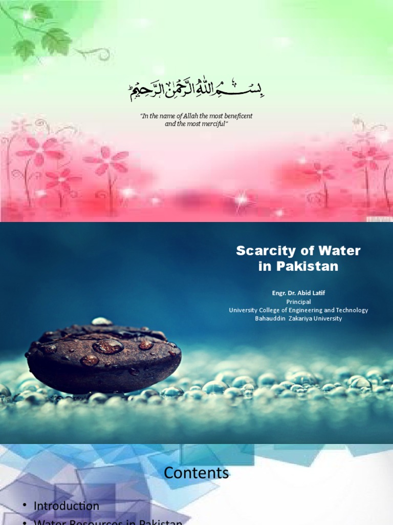 LECTURE04Scarcity of Water in Pakistan PDF Indus River Water