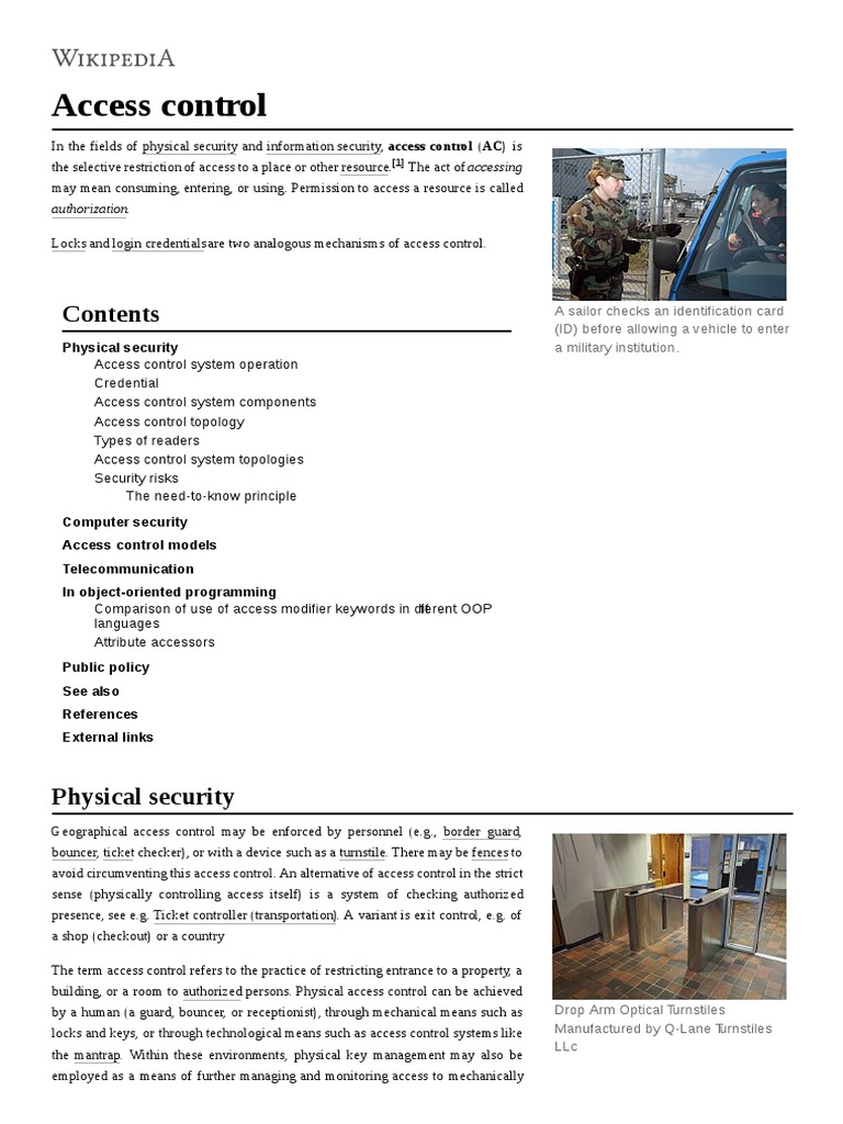 Access Control PDF Access Control Class Programming)