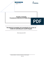 Pantallas JustiziaSip - Presentacion de Escritos de Tramite Abogados