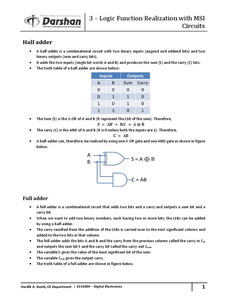 Computer Organisation and Architecture Notes by Darshan Institute | PDF ...