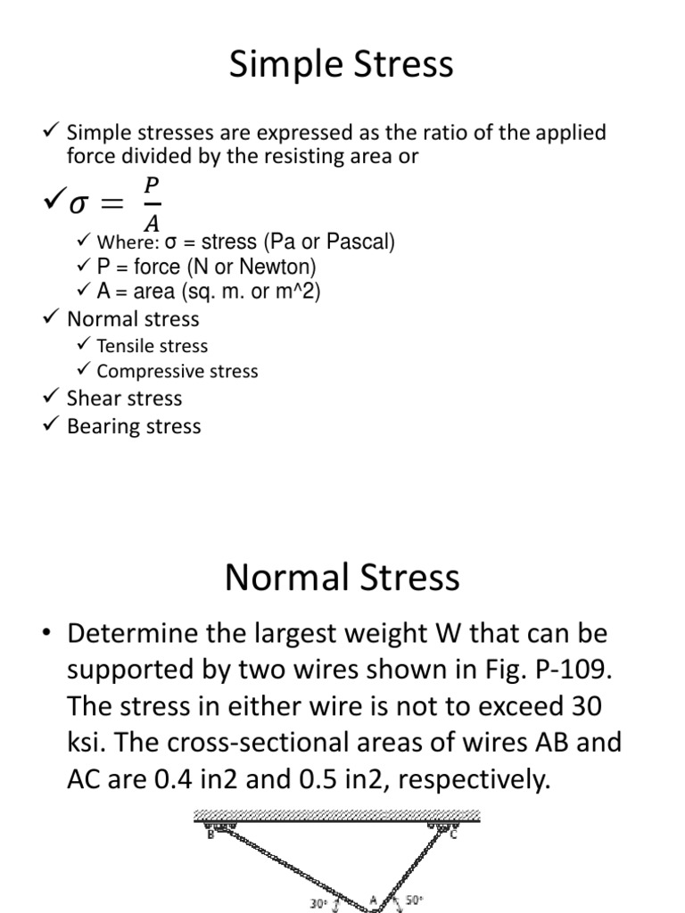 Understanding Simple Stress Concepts | PDF | Deformation (Engineering ...