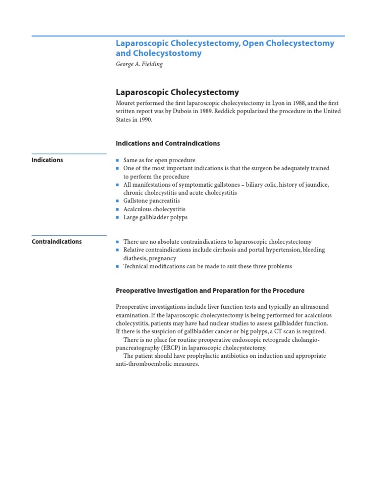 Laparoscopic Cholecystectomy Technique and Complications | PDF ...