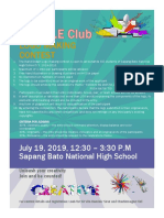 Logo Making Contest: July 19, 2019, 12:30 - 3:30 P.M Sapang Bato National High School