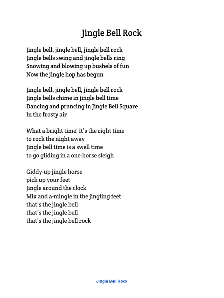 Jingle Bell Rock Lyrics | PDF