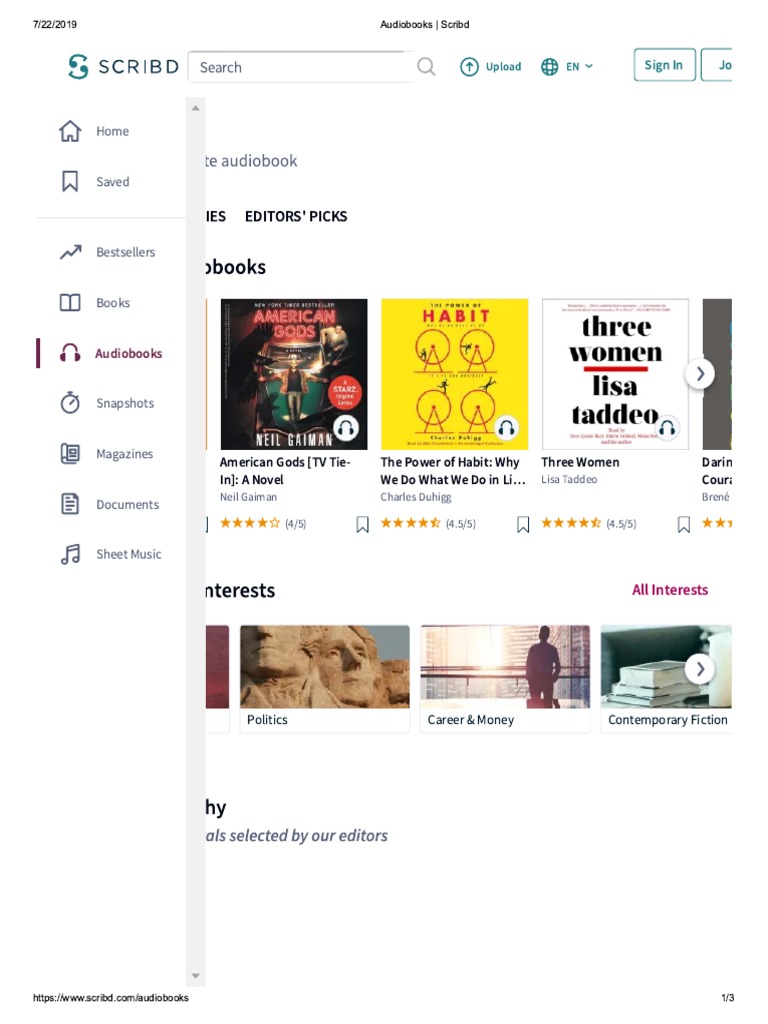 Audiobooks Scribd PDF