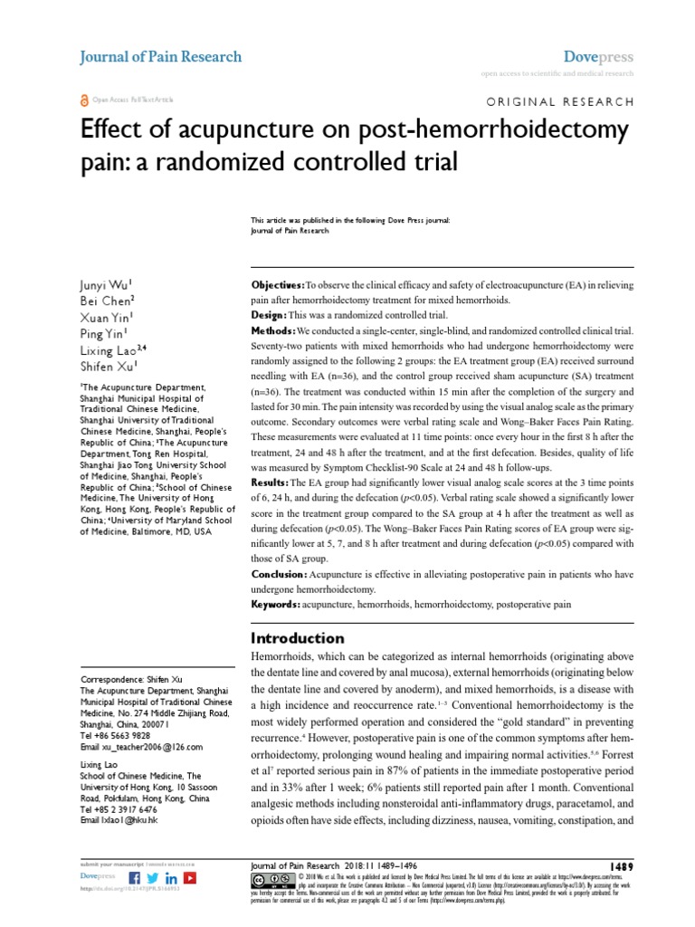 5 PDF PDF Acupuncture Clinical Trial