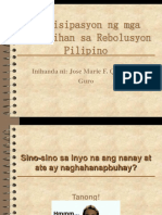 Partisipasyon NG Mga Kababaihan Sa Rebolusyon Pilipino - July 22, 2019