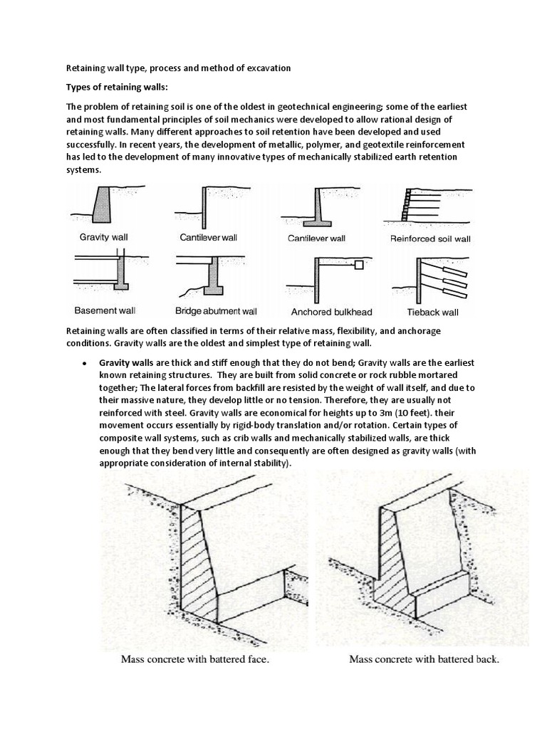 Retaining Wall Type | PDF | Bending | Classical Mechanics