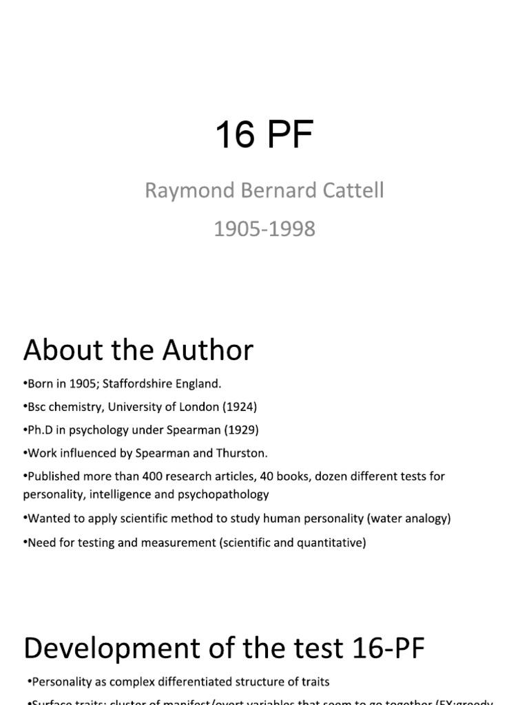 16 Pf Extraversion And Introversion Social Psychology