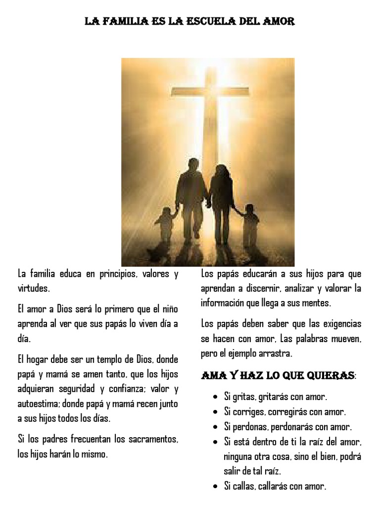 La Familia: Escuela del Amor y Valores | PDF | Amor