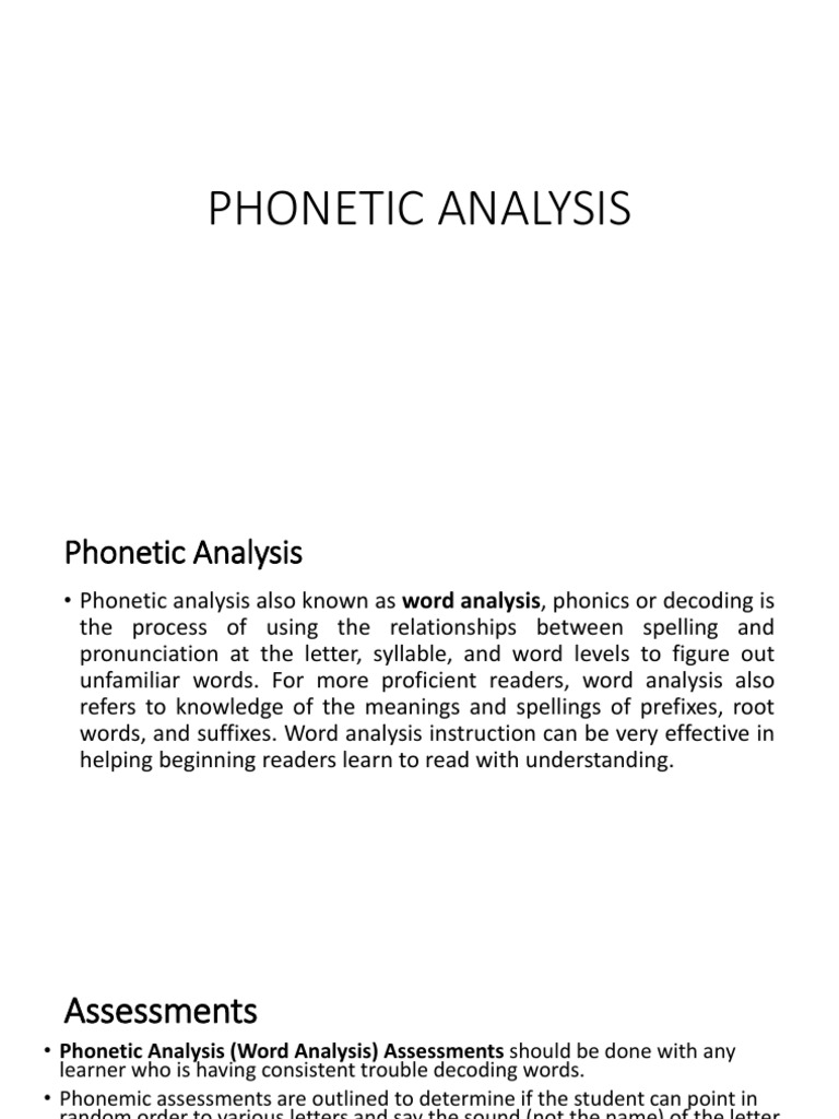 Phonetic Analysis | PDF | Phonics | Syllable