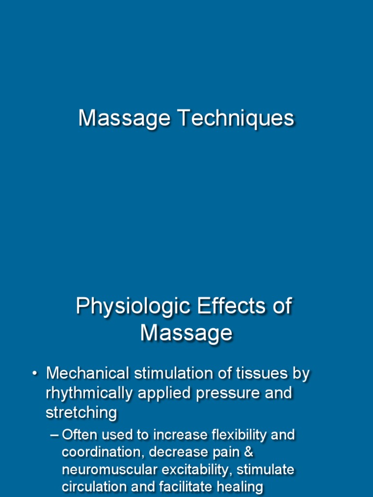 Massage Techniques PDF Myofascial Trigger Point Massage