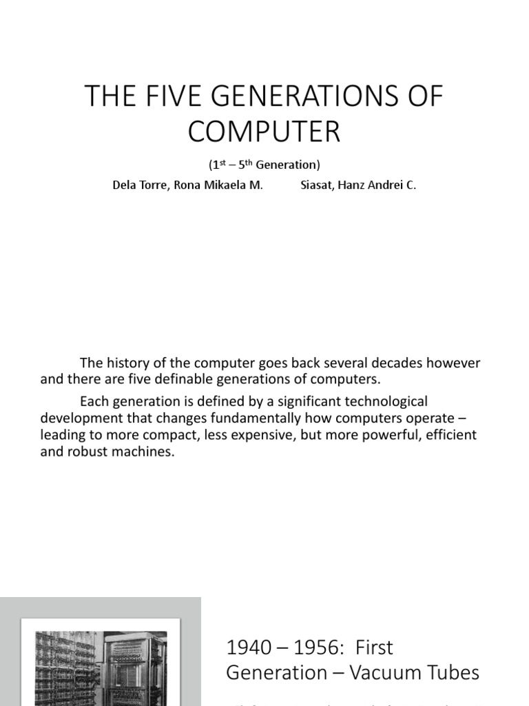 The Five Generations of Computer | PDF | Integrated Circuit ...