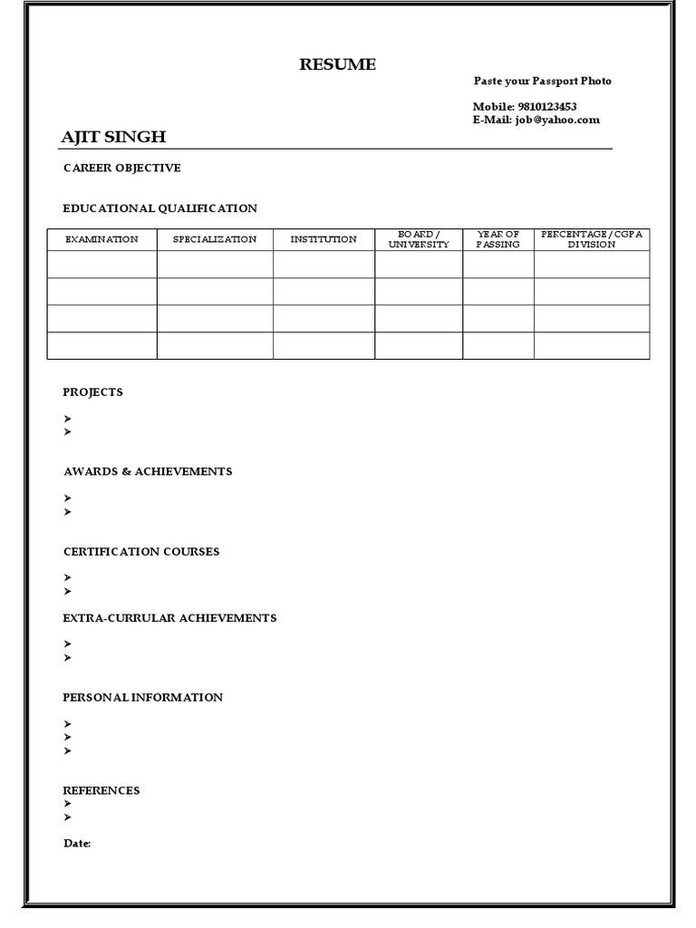 ResumeFormat 1 | PDF