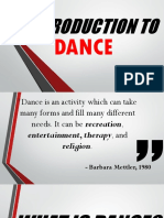 Introduction of Dance