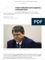 Nova Tabela de Frete Rodoviário Será Suspensa, Diz Ministro Da Infraestrutura _ Economia _ G1