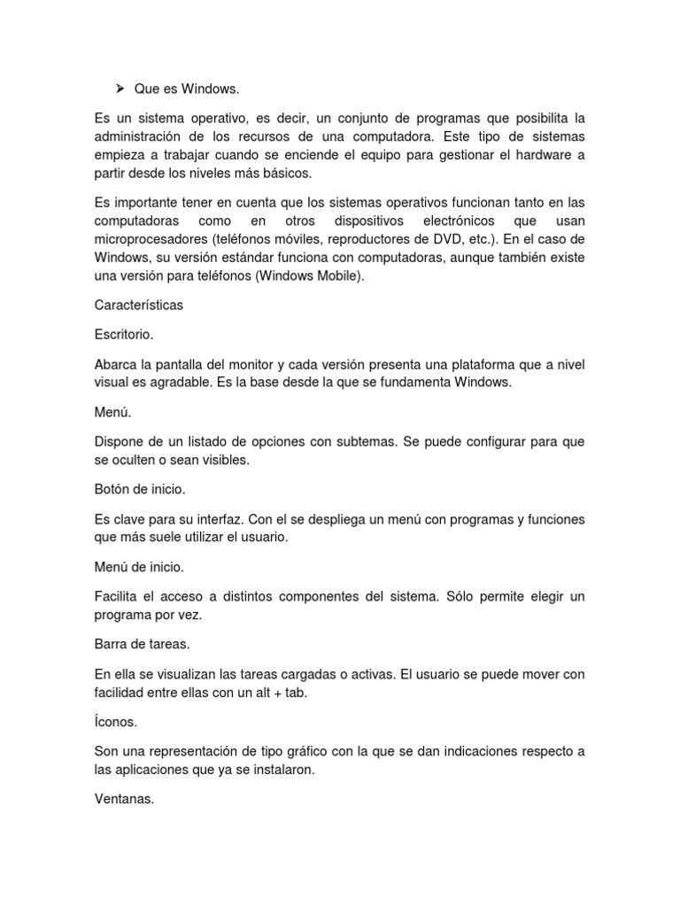 Que Es Windows | PDF | Hardware de la computadora | Sistema operativo
