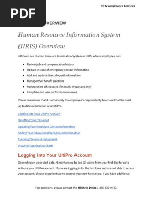 Ultipro Overview Guide Password Login