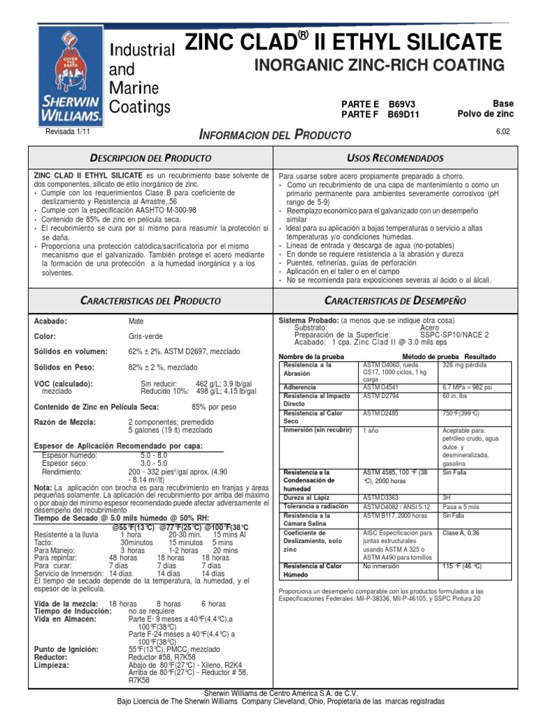 ZINC CLAD® II ETHYL SILICATE ZINCRICH COATING Pintar