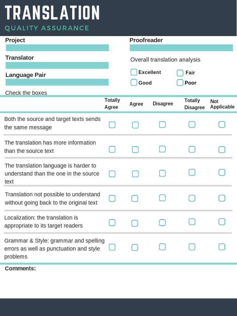 Translation Quality Assurance Checklist | PDF | Career & Growth ...