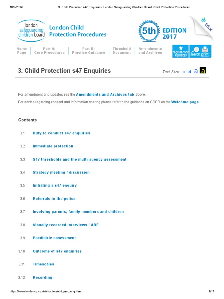 Child Protection s47 Enquiries Guide | PDF | Child Protection | Child ...