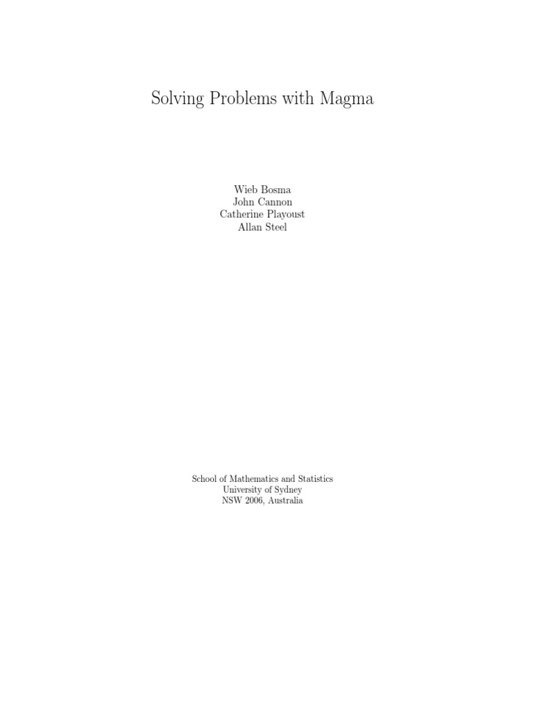 Real-World Algebra Problems in Magma | PDF | Module (Mathematics ...