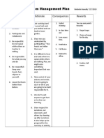 Classroom Management Plan