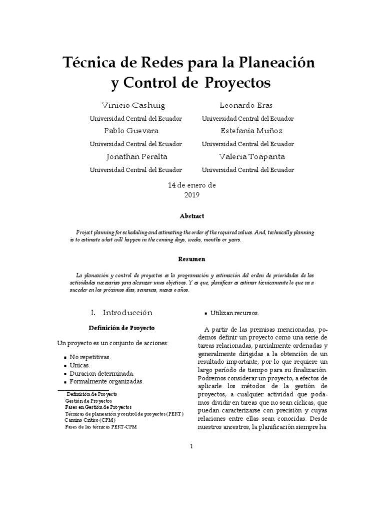 Técnicas PERT-CPM en Proyectos | PDF | Gestión de proyectos | Planificación