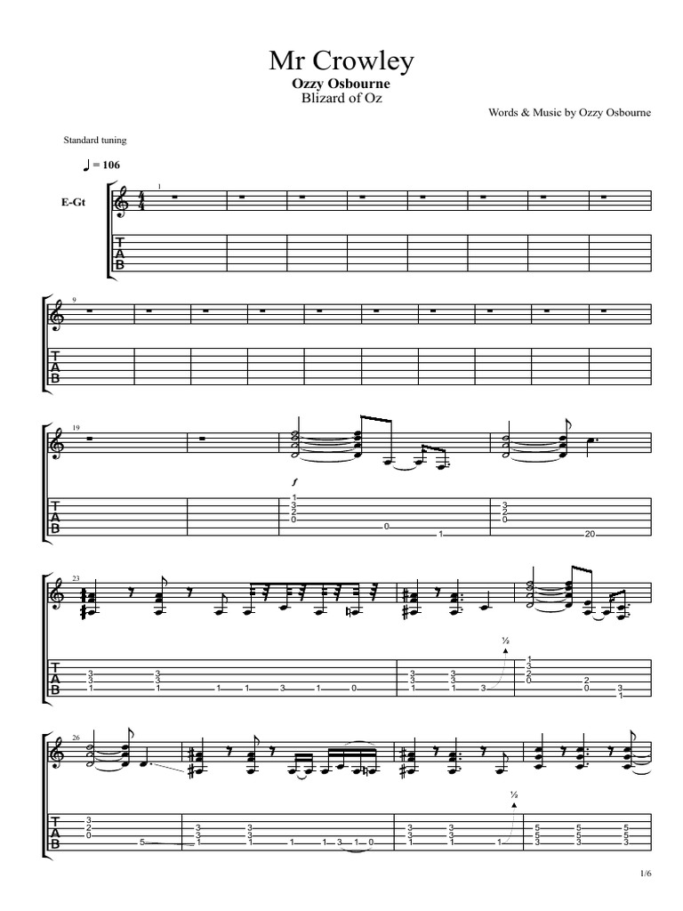 ozzy osbourne mister crowley lyrics