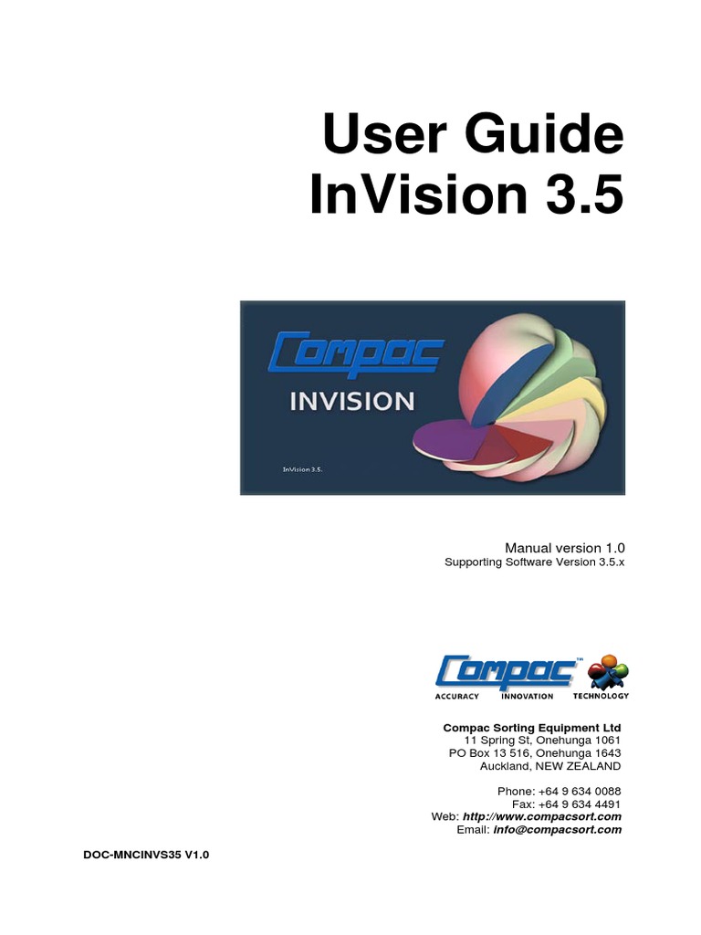 InVision V3.5 User Guide V1.0 July 2010 | PDF | Infrared | Texture Mapping