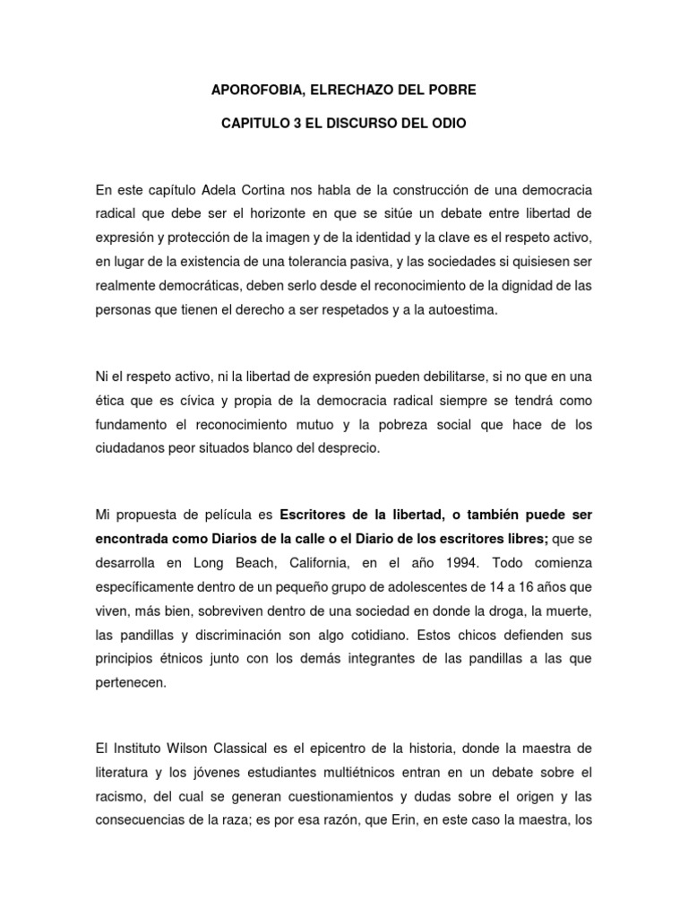 Aporofobia y Discurso de Odio | PDF | El discurso del odio | Democracia