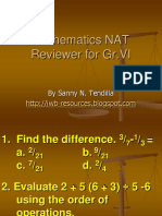 Mathematics NAT Reviewer for Gr.VI