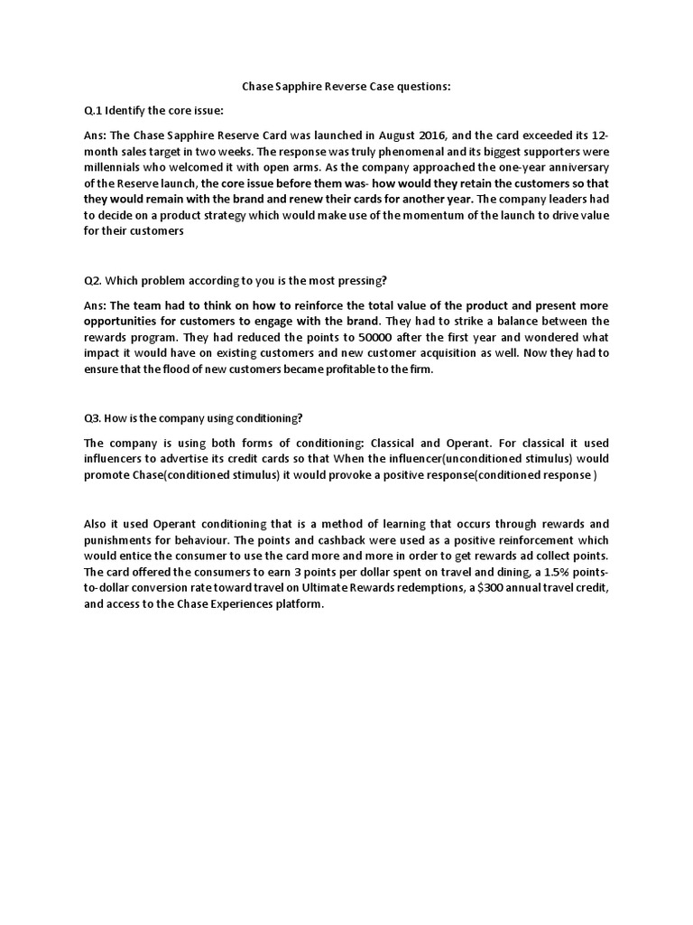 Chase sapphire case study answers image