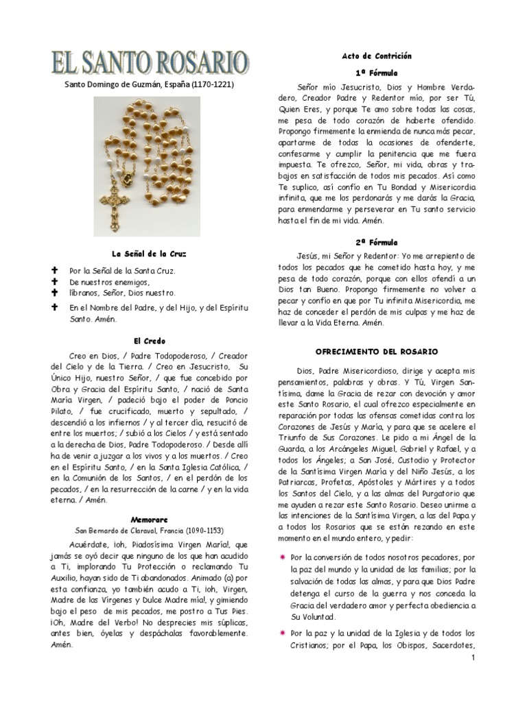 El Santo Rosario En Pdf _ Guia Para El Rosario Completo – WIYOI