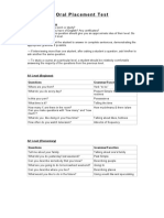 Oral Placement Test English PDF