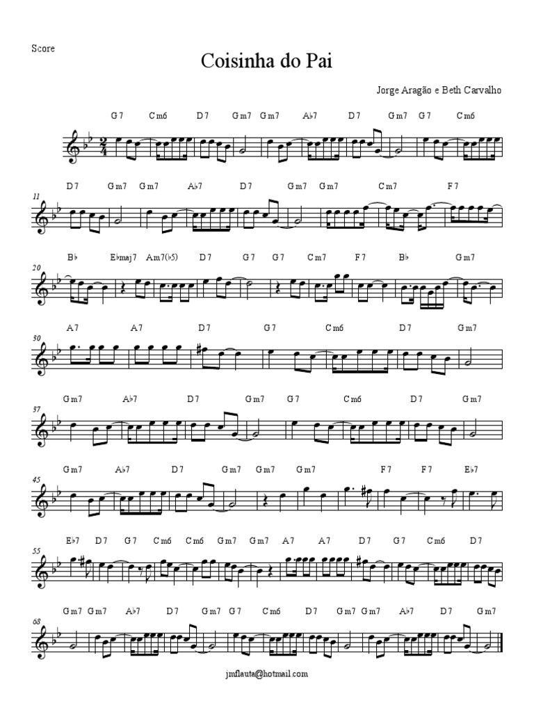 Coisinha Do Pai Partitura Beth Carvalho e Jorge Aragão | PDF