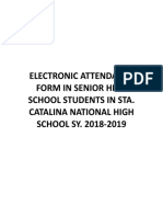 Electronic Attendance Form in Senior High School Students in Sta. Catalina National High SCHOOL SY. 2018-2019