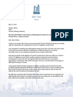 Letter From Mayor Tory To TPA Chair Lefton - 2019-07-22