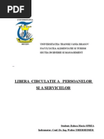 Libera Circulatie A Persoanelor Si A Serviciilor