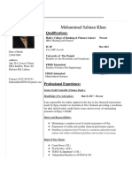 Muhammad Salman Khan's Resume