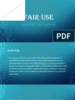 FAIR USE FACTORS AND EXAMPLES