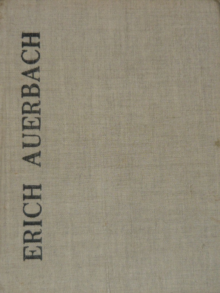 Erich Auerbach Mimesis PDF