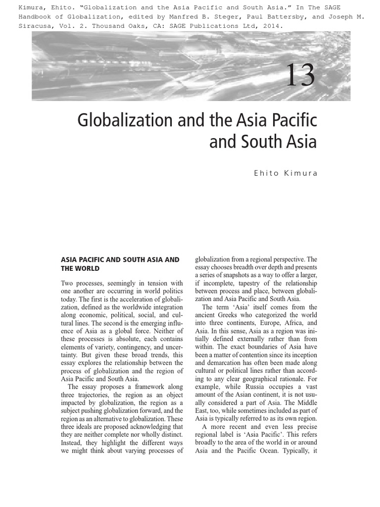 Globalization in Asia Pacific & South Asia | PDF | Globalization | East ...