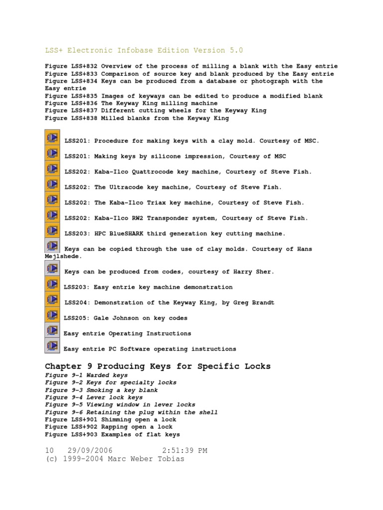 LSS+ Electronic Infobase Edition Version 5.0: Chapter 9 Producing Keys ...