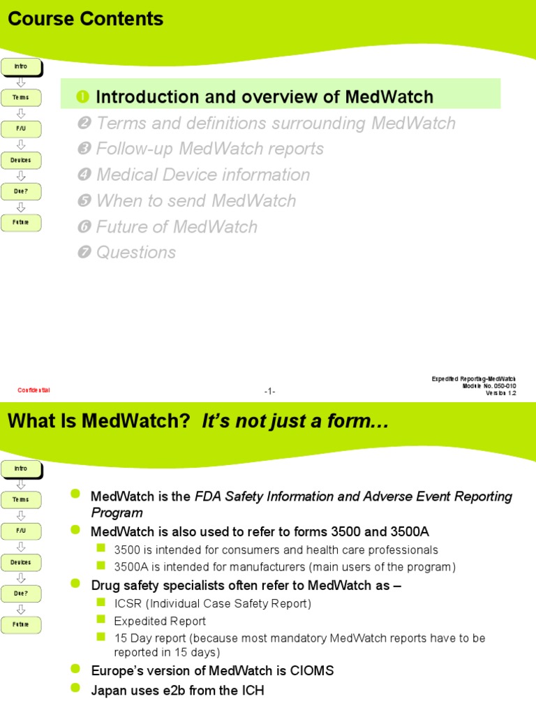 Introduction and overview of medwatch pdf food and drug