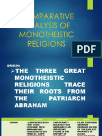 Comparative Analysis of Monotheistic Religions - Judaism - Christianity - Islam