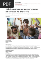 10 Brincadeiras Para Experimentar Na Creche e Na Pré-escola