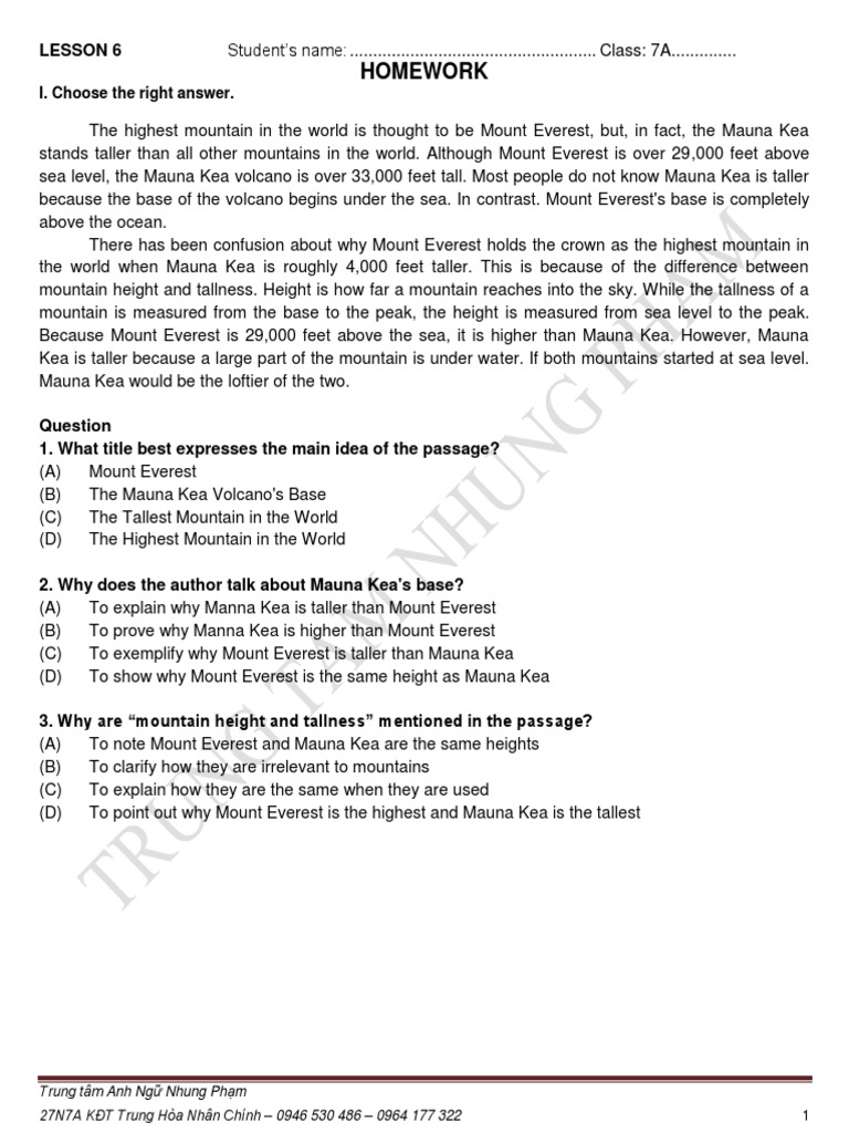 7a L6 HW | PDF | Mountains | Nature